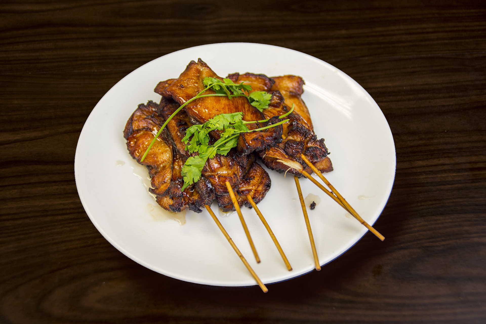 a15. chicken teriyaki skewers (6 pc) 鸡肉串